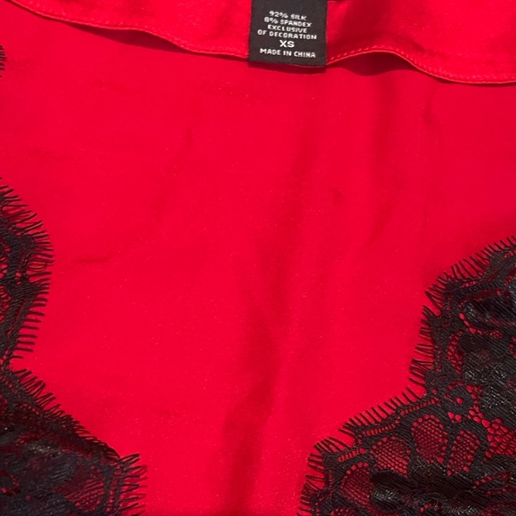 Moda International Scarlet Blouse with Ebony Lace - Picture 2 of 2